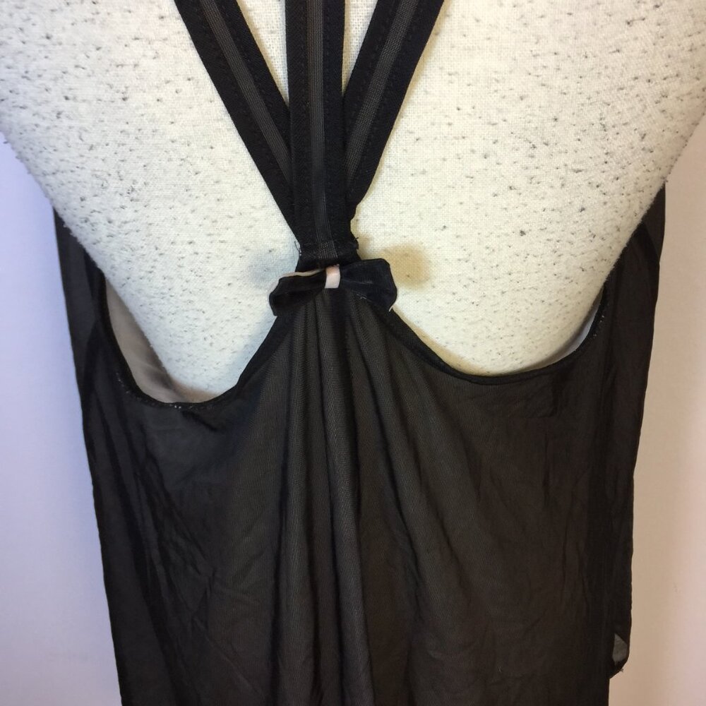 Betsey Johnson Intimates Nightgown Dress Womens Sz L Black Pink Layered Vintage - Picture 9 of 16